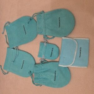 Tiffany & Co. Suede Pouch Lot Mixed Sizes Authentic Packaging - 6 Pouches